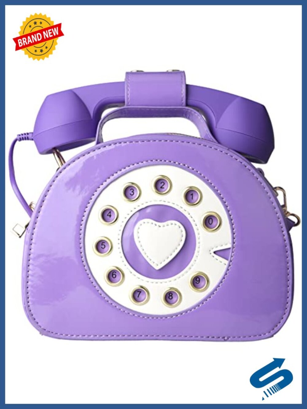 Retro Dial Telephone Crossbody Shoulder Bag PU Movable Microphone Purse Satchel